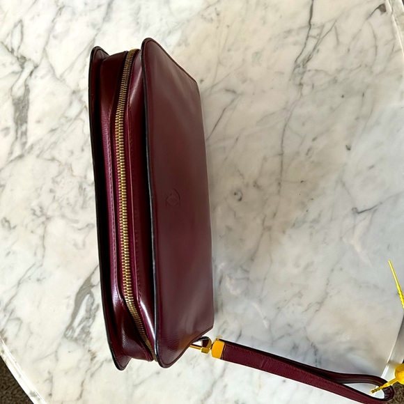Cartier Red Leather Large Thick Wristlet with Gold hardware. Clean inside. - Picture 6 of 6